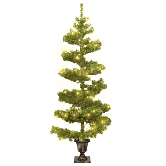Swirl Pre-Lit Christmas Tree With Pot 120 Cm Pvc