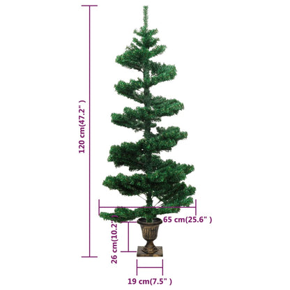 Swirl Pre-Lit Christmas Tree With Pot 120 Cm Pvc