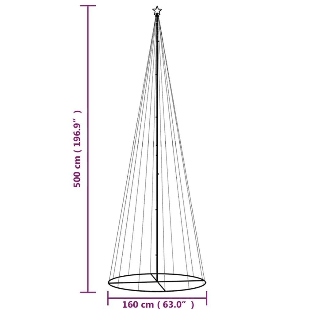 Christmas Cone Tree 732 Leds 160X500 Cm