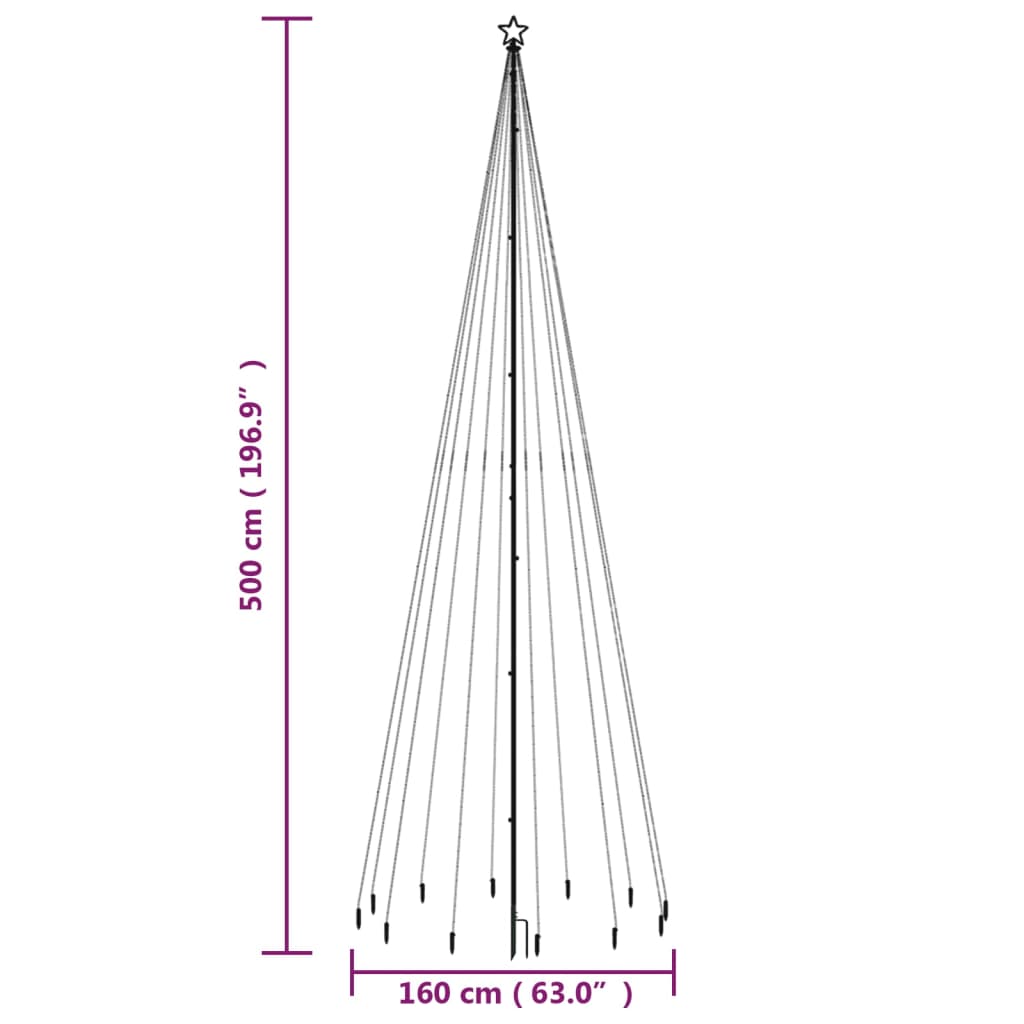 Christmas Tree With Spike 732 Leds 500 Cm