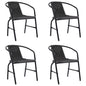 Garden Chairs 4 Pcs Plastic Rattan And Steel 110 Kg