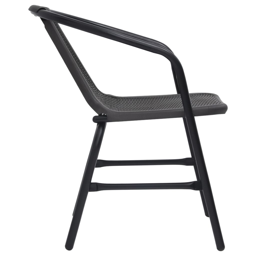 Garden Chairs 4 Pcs Plastic Rattan And Steel 110 Kg