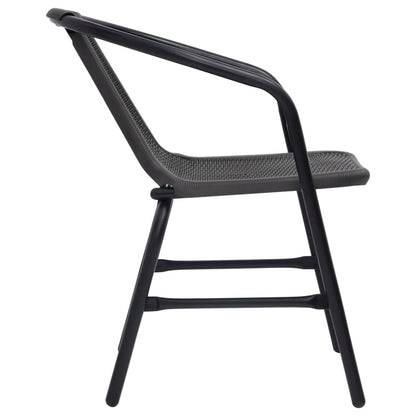 Garden Chairs 4 Pcs Plastic Rattan And Steel 110 Kg
