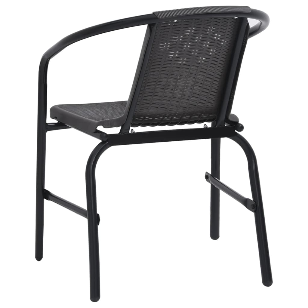 Garden Chairs 4 Pcs Plastic Rattan And Steel 110 Kg