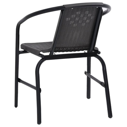 Garden Chairs 4 Pcs Plastic Rattan And Steel 110 Kg