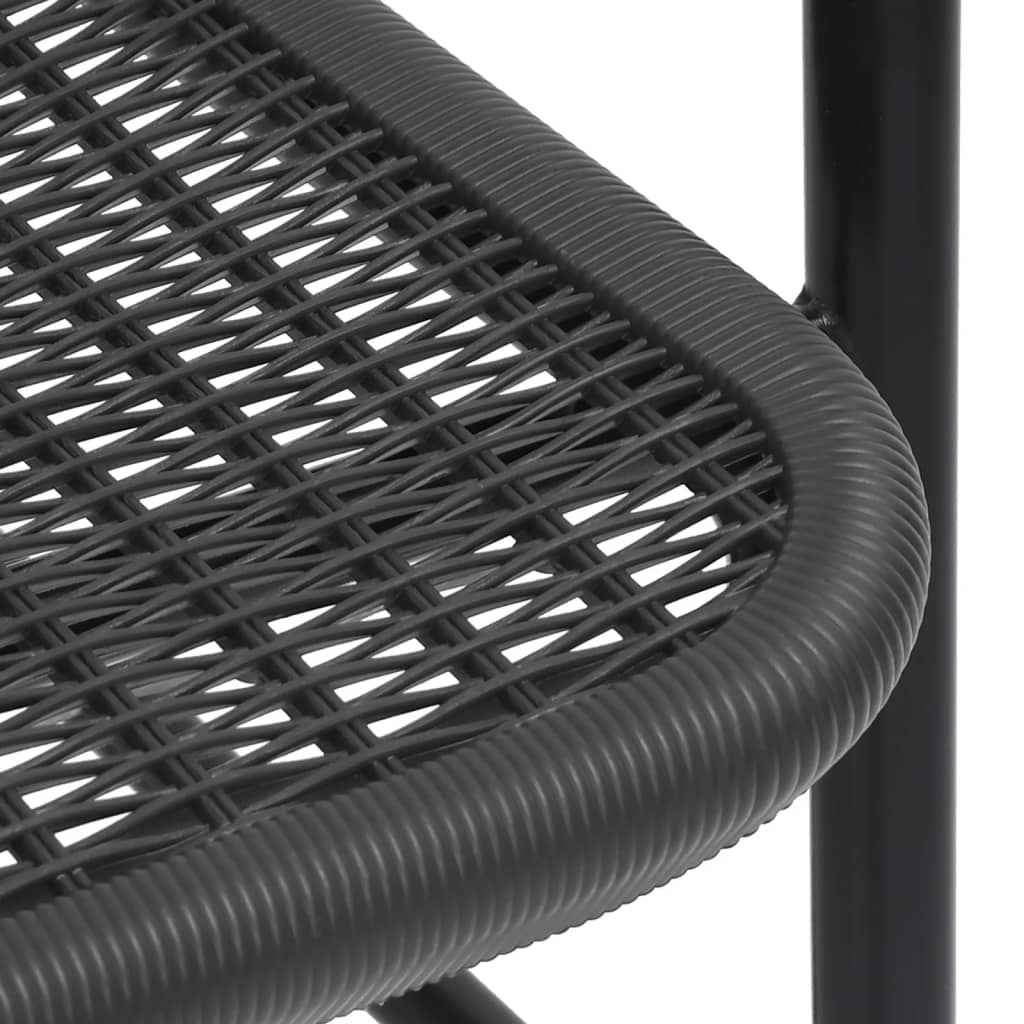 Garden Chairs 4 Pcs Plastic Rattan And Steel 110 Kg