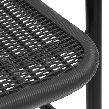 Garden Chairs 4 Pcs Plastic Rattan And Steel 110 Kg