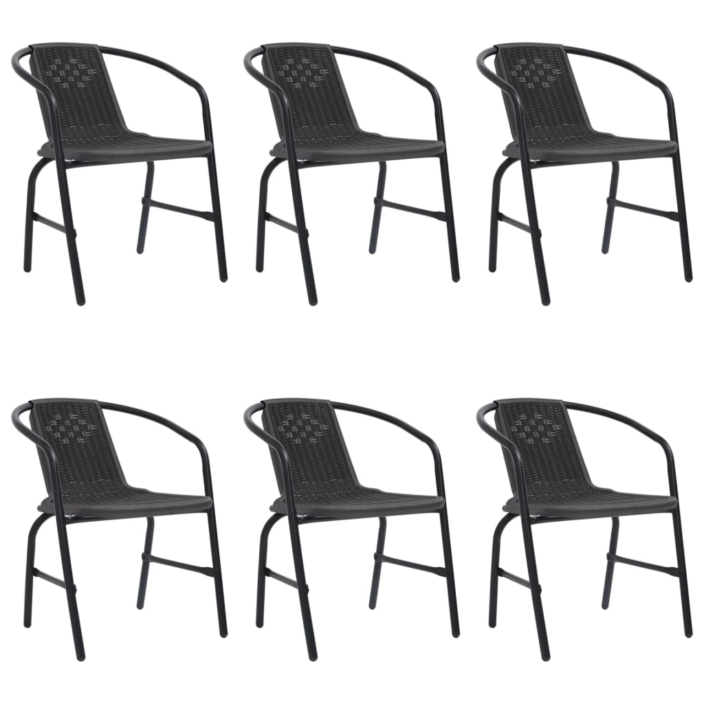 Garden Chairs 4 Pcs Plastic Rattan And Steel 110 Kg