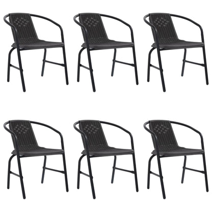 Garden Chairs 4 Pcs Plastic Rattan And Steel 110 Kg