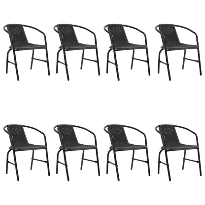 Garden Chairs 4 Pcs Plastic Rattan And Steel 110 Kg