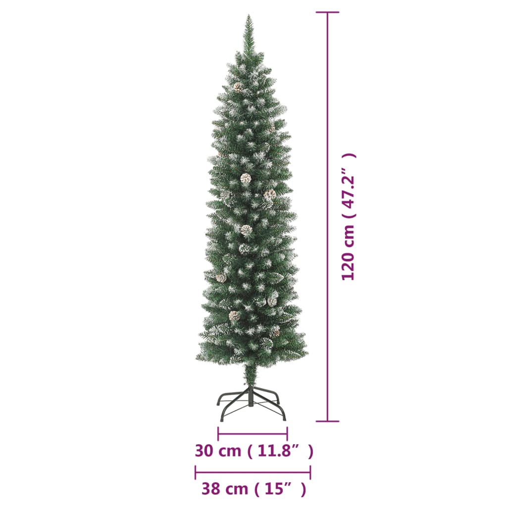 Artificial Slim Christmas Tree With Stand Pvc
