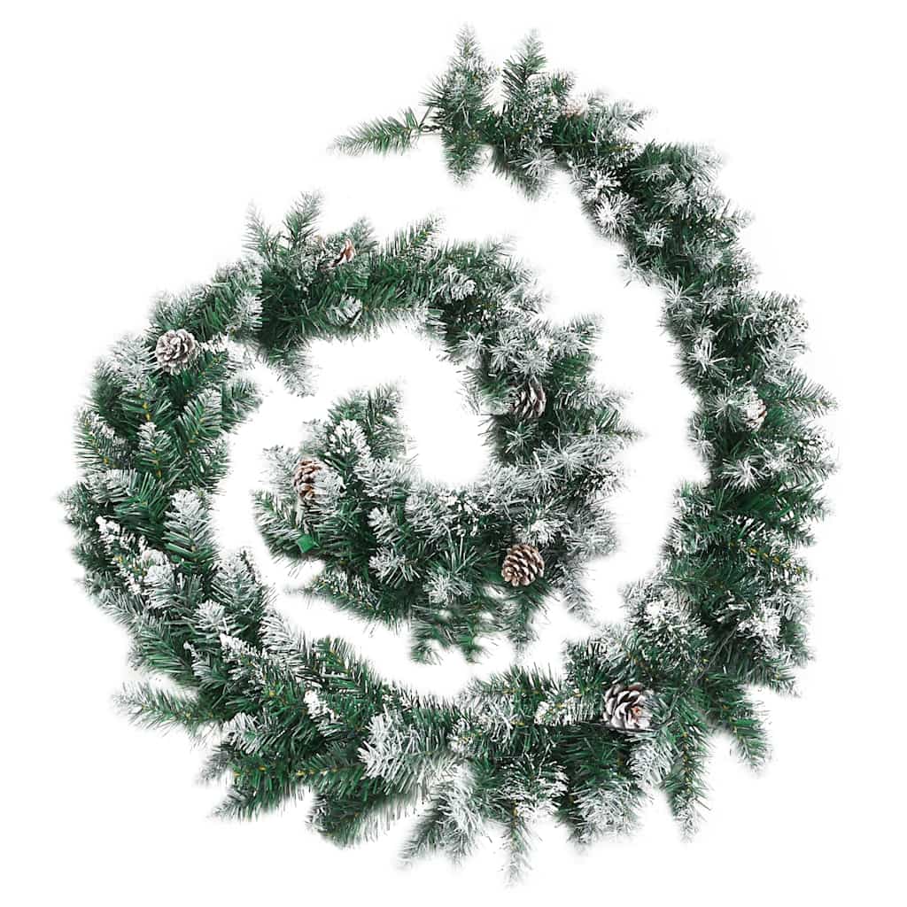 Christmas Garland With Led Lights Green Pvc