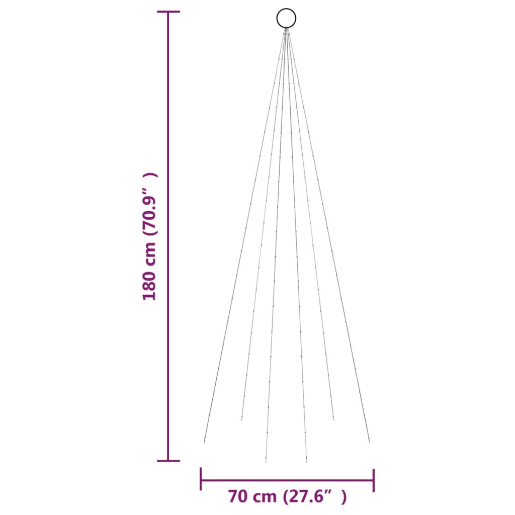 Christmas Tree On Flagpole 108 Leds 180 Cm