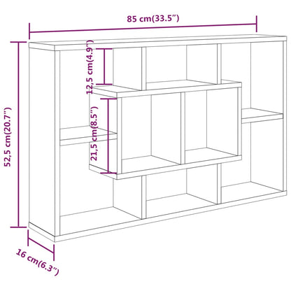 Wall Shelf 85X16X52.5 Cm Engineered Wood