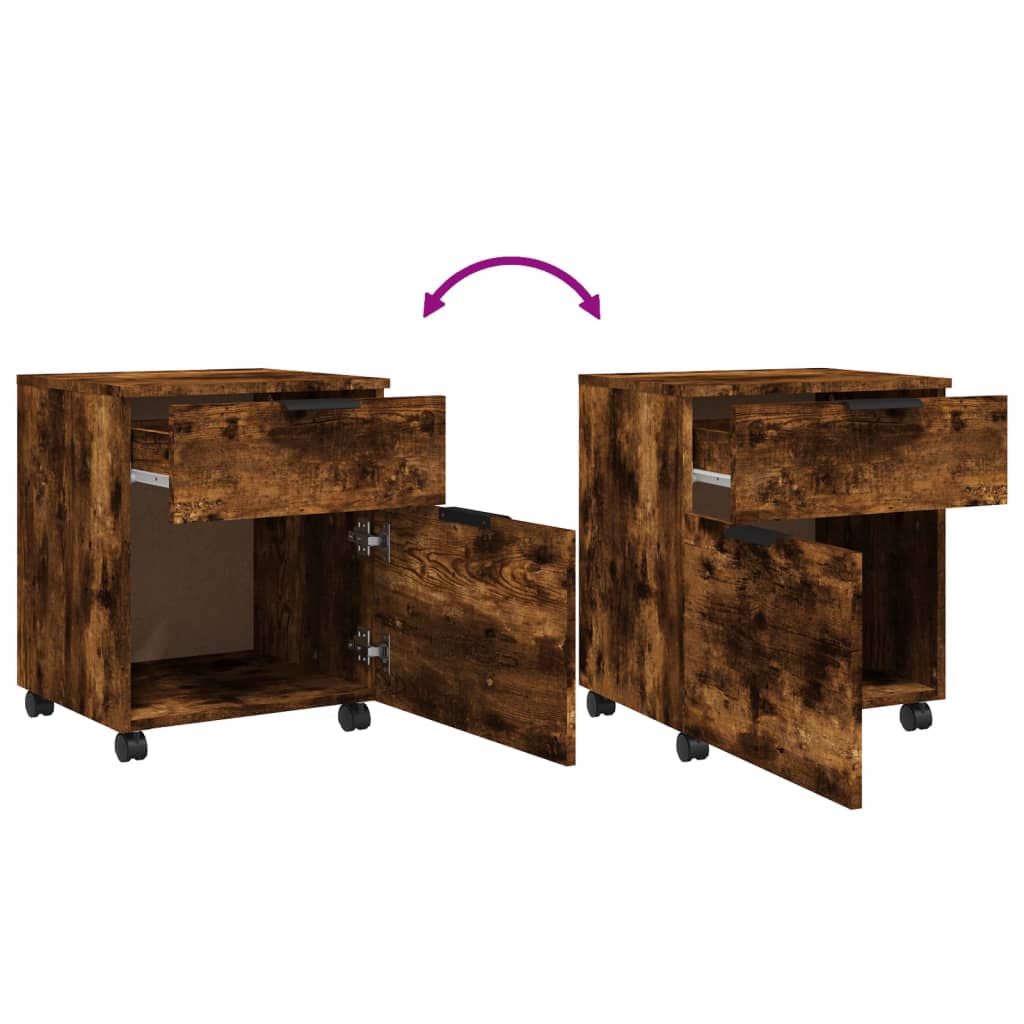 Mobile File Cabinet With Wheels 45X38X54 Cm Engineered Wood