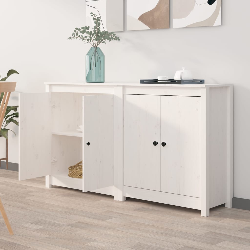 Sideboards 2 Pcs 70X35X80 Cm Solid Wood Pine