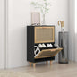 Shoe Cabinet 52X25X Engineered Wood And Natural Rattan