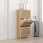 Shoe Cabinet 52X25X Engineered Wood And Natural Rattan