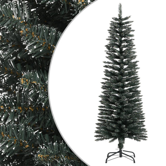 Artificial Slim Christmas Tree With Stand Green Pvc