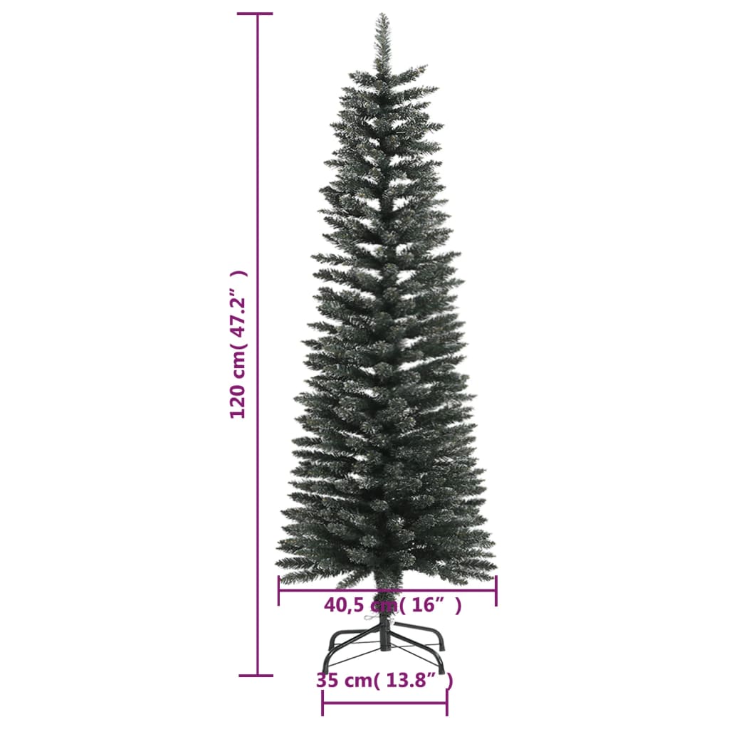 Artificial Slim Christmas Tree With Stand Green Pvc