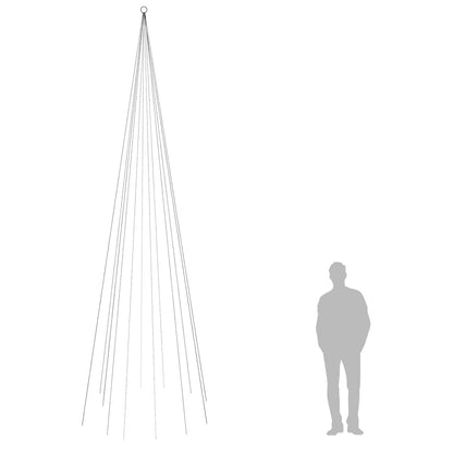 Christmas Tree On Flagpole Warm White 732 Leds 500 Cm