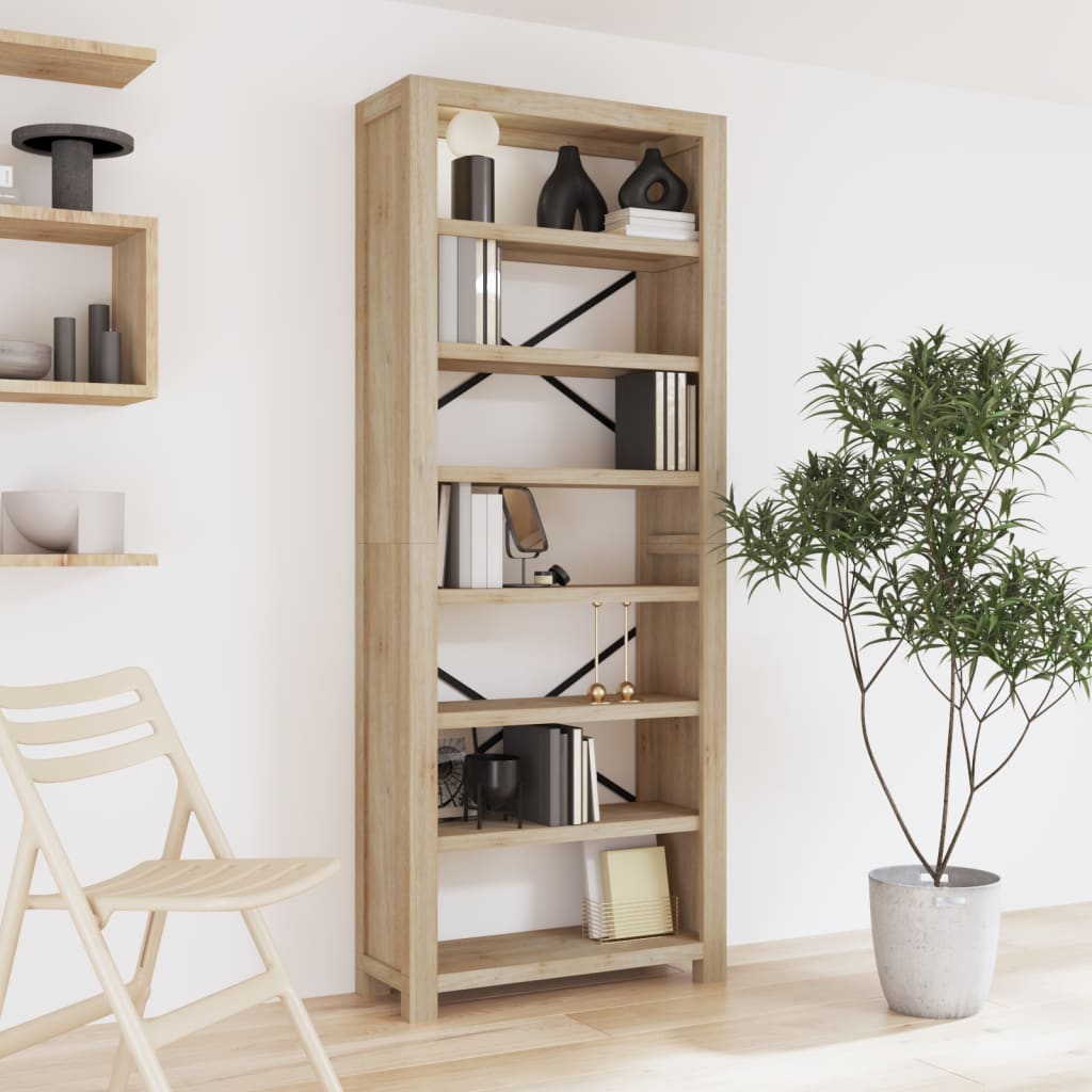 5-Tier Bookcase 80X30X Solid Wood Acacia