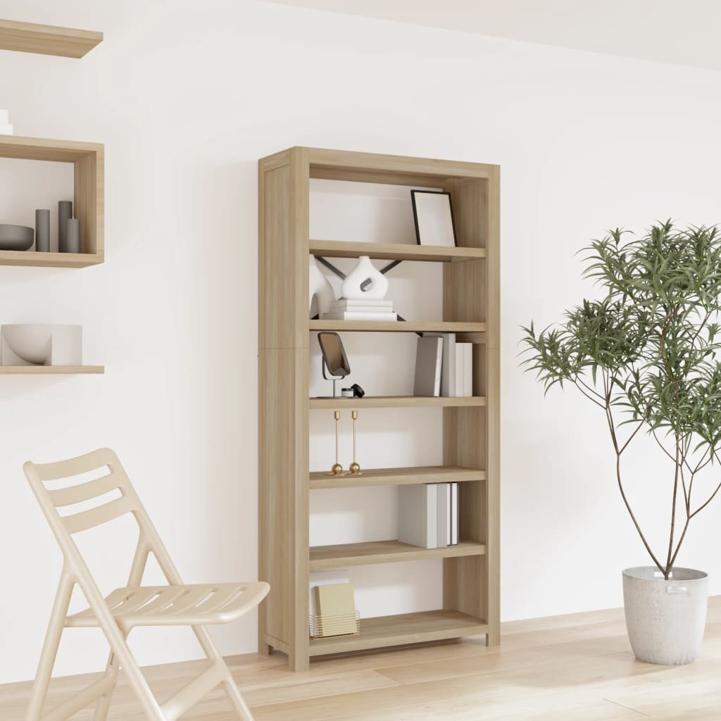 5-Tier Bookcase 80X30X Solid Wood Acacia