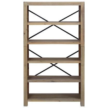 5-Tier Bookcase 80X30X Solid Wood Acacia