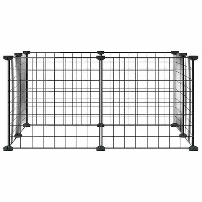 8-Panel Pet Cage Black 35X35 Cm Steel