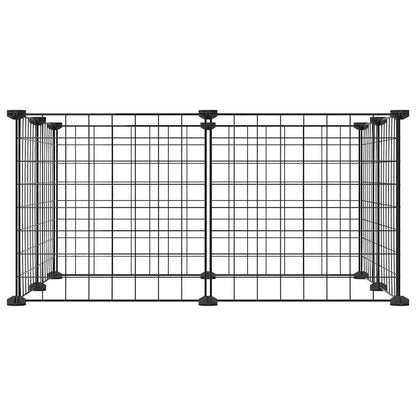 8-Panel Pet Cage Black 35X35 Cm Steel