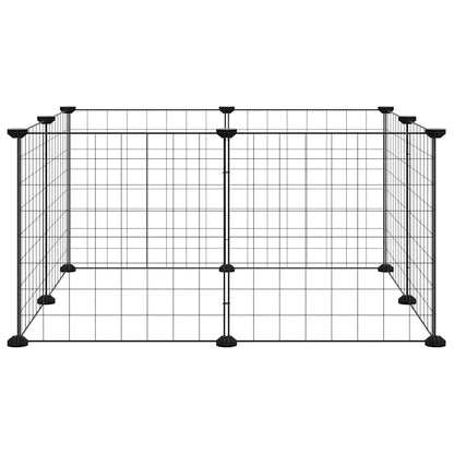 8-Panel Pet Cage Black 35X35 Cm Steel