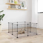 8-Panel Pet Cage Black 35X35 Cm Steel