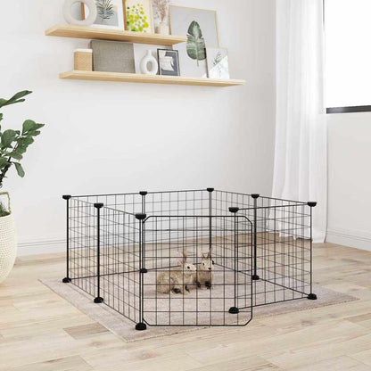 8-Panel Pet Cage Black 35X35 Cm Steel