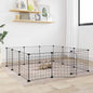 8-Panel Pet Cage Black 35X35 Cm Steel