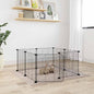 8-Panel Pet Cage Black 35X35 Cm Steel