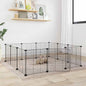 8-Panel Pet Cage Black 35X35 Cm Steel