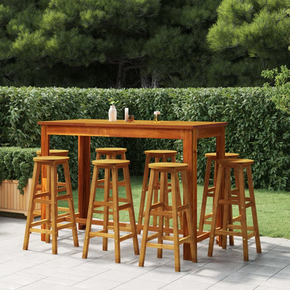 Bar Stools 4 Pcs Solid Acacia Wood