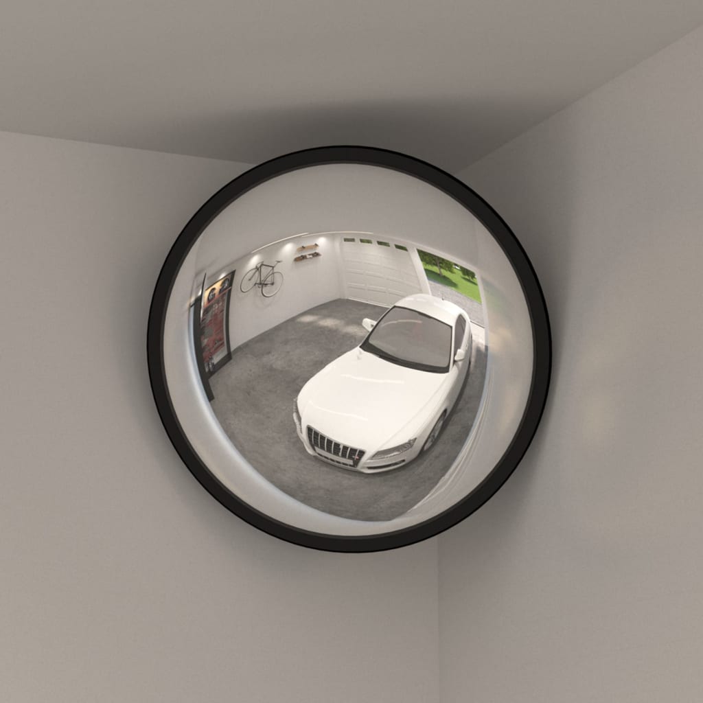 Convex Traffic Mirror Acrylic Black 30 Cm Indoor