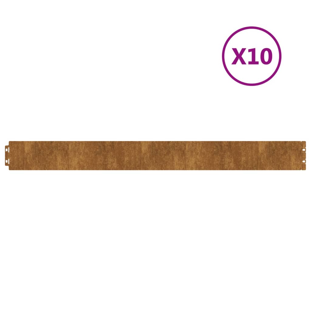 Lawn Edgings 10 Pcs Flexible Corten Steel
