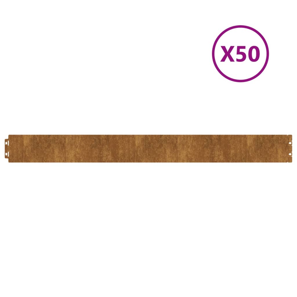 Lawn Edgings 50 Pcs Flexible Corten Steel