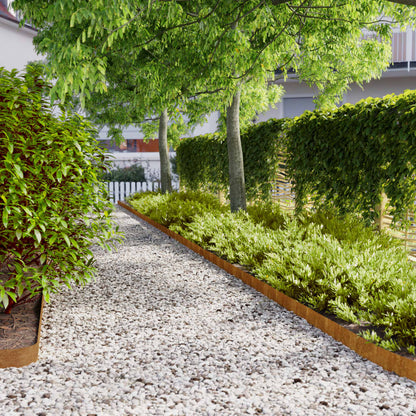 Lawn Edgings 50 Pcs Flexible Corten Steel