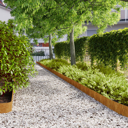 Lawn Edgings 10 Pcs Flexible Corten Steel