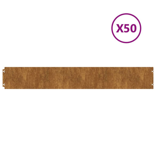 Lawn Edgings 50 Pcs Flexible Corten Steel