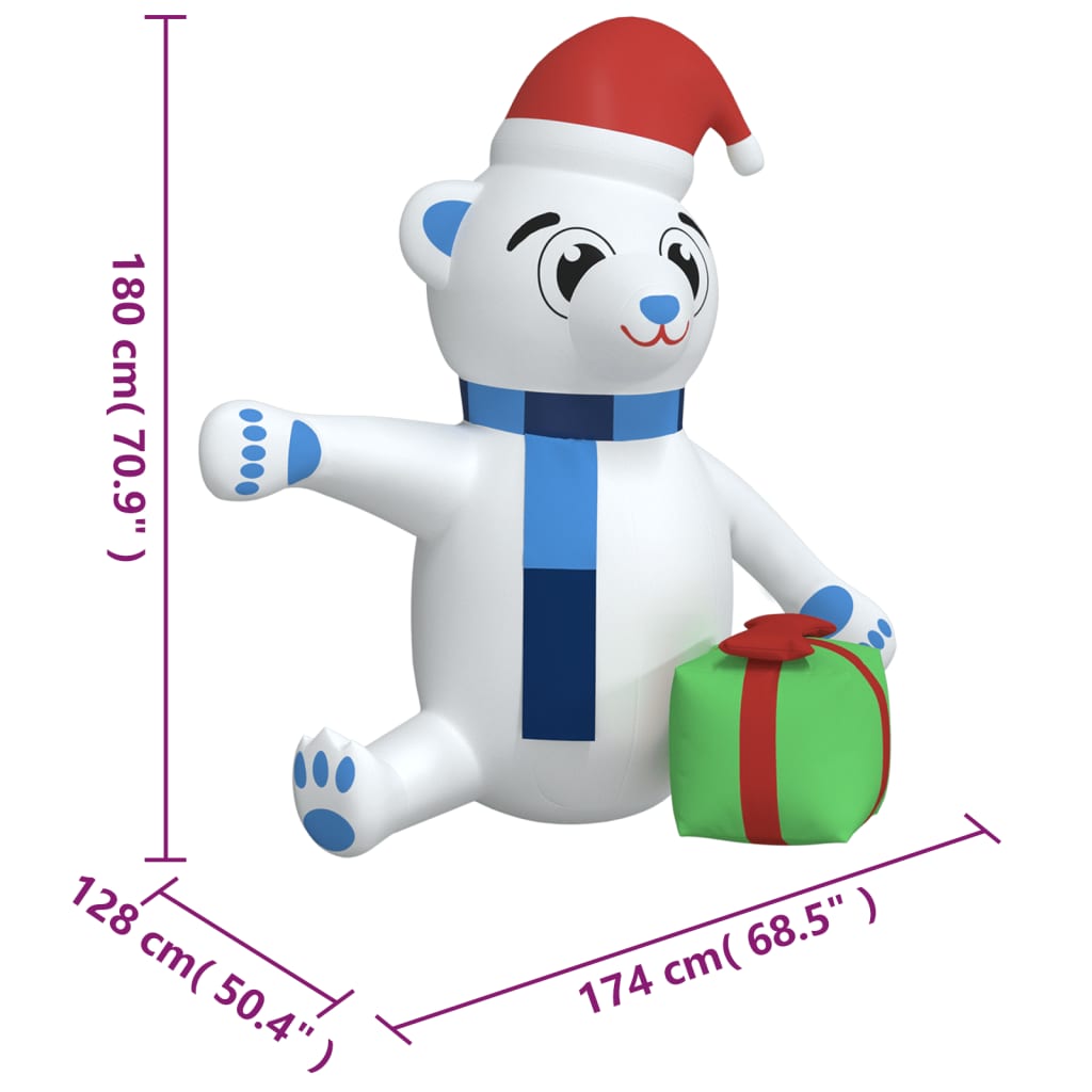 Christmas Inflatable Teddy Bear Led
