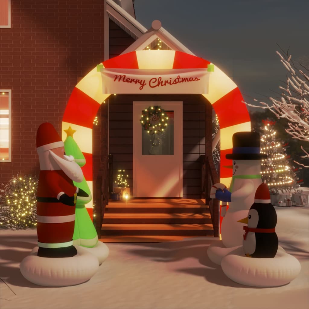 Christmas Inflatable Santa & Snowman Arch Gate Led 270 Cm