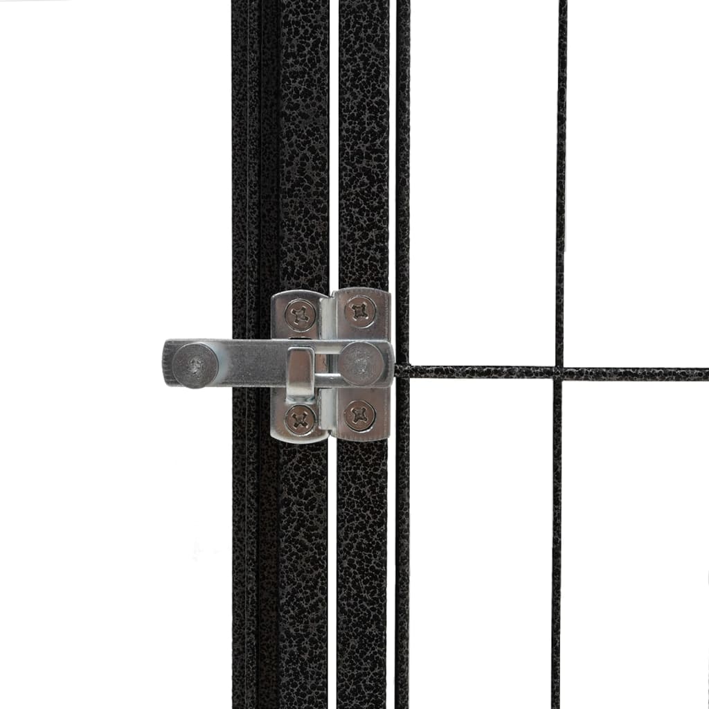 10-Panel Dog Playpen Black 50X100 Cm Powder-Coated Steel