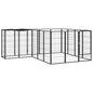 10-Panel Dog Playpen Black 50X100 Cm Powder-Coated Steel