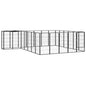 10-Panel Dog Playpen Black 50X100 Cm Powder-Coated Steel