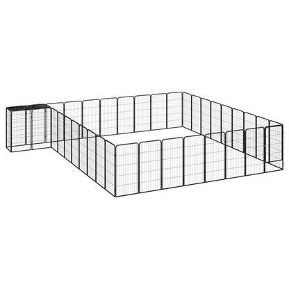 10-Panel Dog Playpen Black 50X100 Cm Powder-Coated Steel