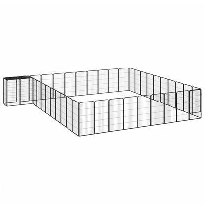 10-Panel Dog Playpen Black 50X100 Cm Powder-Coated Steel